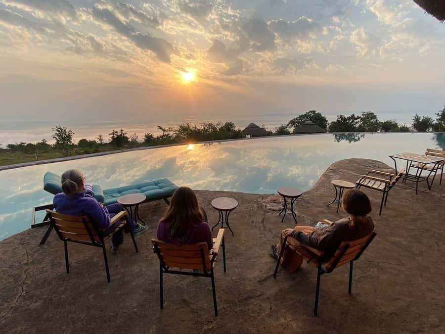 2-Day Akagera Game Drive, Boatride & Safari resort overnight - Arrival, lunch, and the view from Rhino Lodge
