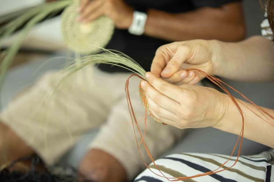 Kigali: Traditional Basket Weaving in a Garden - Learning with Sandrine and the other instructors