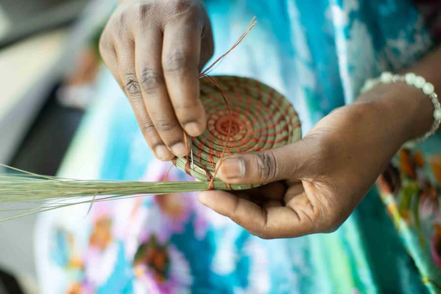 Kigali: Traditional Basket Weaving in a Garden - The garden setting and the value of slowing down