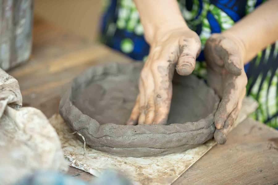 Kigali: Traditional Kubumba Pottery Making with Local Women - Shaping clay with your own hands