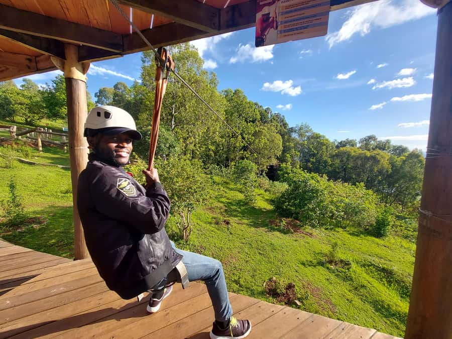Kigali: Zip-line Experience in Mount Kigali - Getting ready with equipment and guides