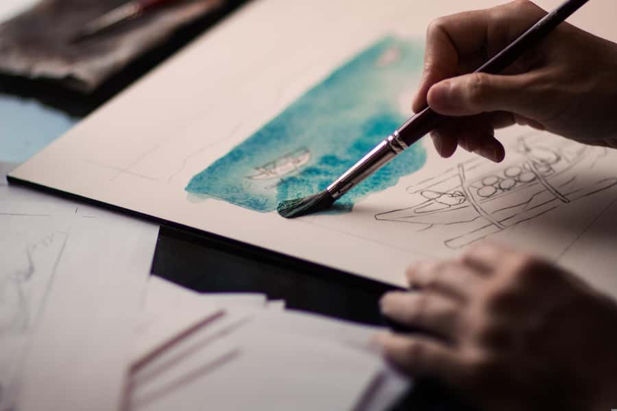 Painting with Delicious Coffee - Moving From Sketchbook Lines to a Canvas